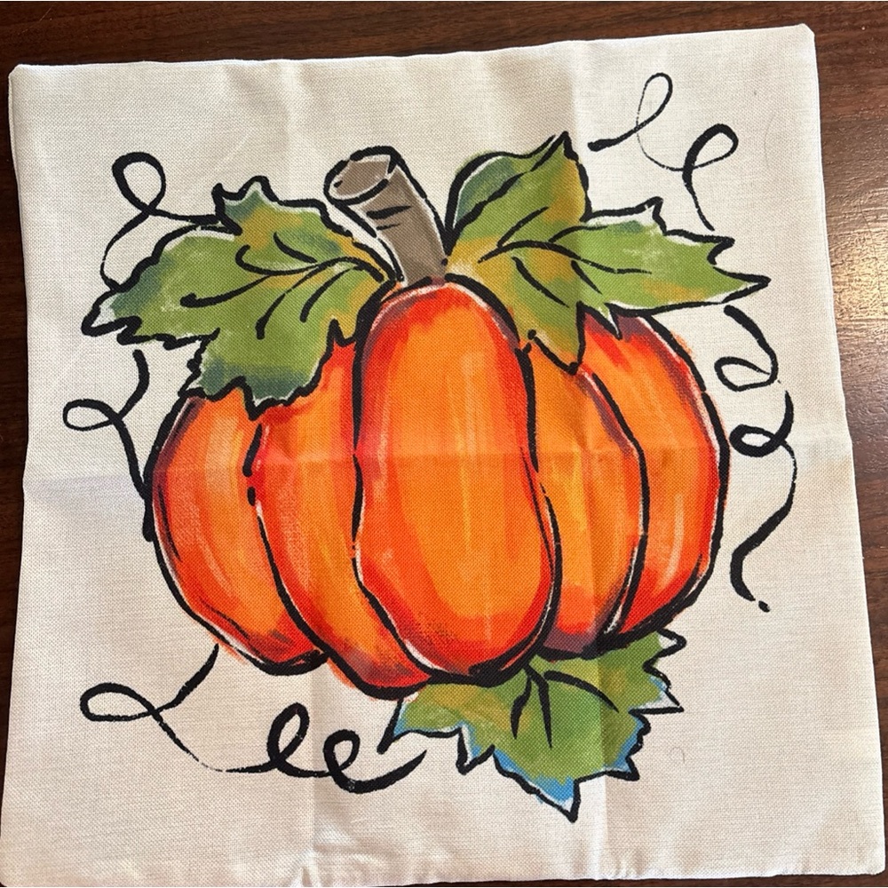 Festive Pumpkin Print decorative pillow cover